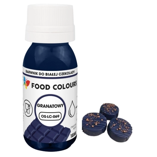 Barwnik olejowy do mas tłustych czekolady granatowy granat18 ml